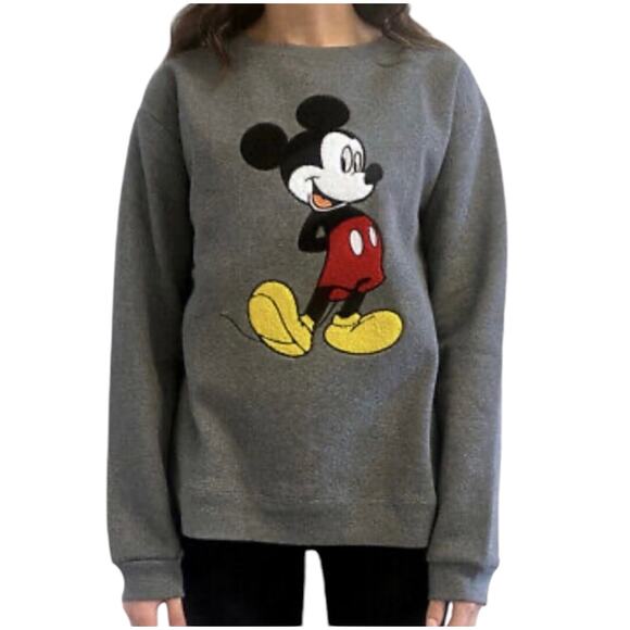 Disney medium Chenille patch print Mickey Mouse sweatshirt SP2 2054 - Picture 1 of 13